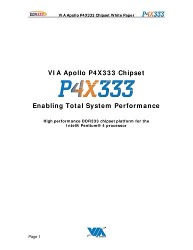 威盛 Apollo P4X333芯片组产品简介（英文）