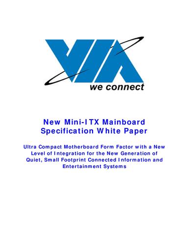 威盛 Mini-ITX主板白皮书（英文）