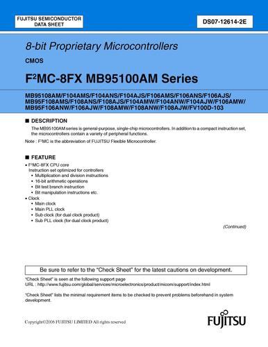 富士通 MCU系列微处理器MB95F100AM系列用户手册（英文）