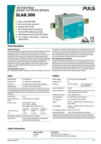 普尔世 SLA8.300 ASI总线电源资料（英文）