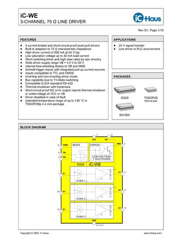 IC-Haus iC-WE 24V线路驱动器（英文）