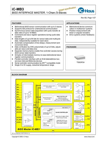 IC-Haus iC-MB3 I/O接口（I/O Circuits）