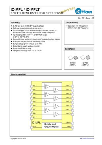 IC-Haus iC-MFL/T I/O接口（I/O Circuits）