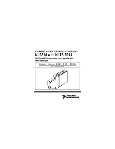 聚星仪器 NI 9214使用说明和产品规范（英文）