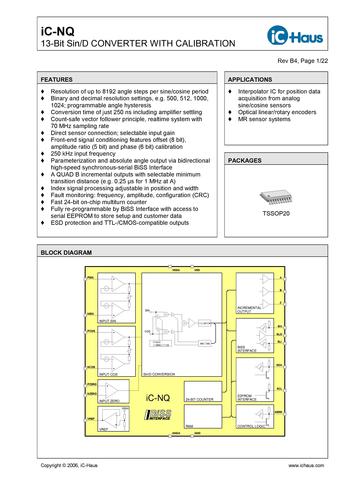 IC-Haus iC-NQ插补细分器（Interpolators）