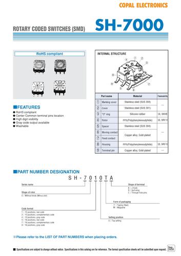 COPAl ELECTRONICS—SH-7000旋转编码开关（英文）