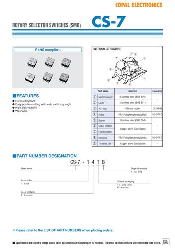 COPAL CS-7转动选择开关（Selector Switches）