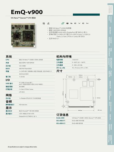 Qseven 模块 EmQ-v900 CPU 模块产品简介