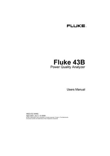 Fluke 43B 电能质量分析仪用户手册（英）