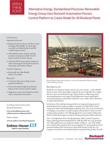 Renewable Energy Group使用罗克韦尔自动化过程控制平台