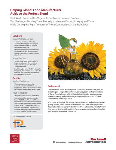 罗克韦尔帮助全球食品生产商达到完美融合