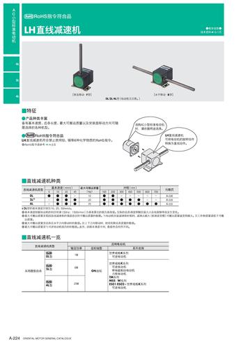 东方马达-AC小型标准电动机直线减速机  选型册