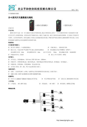 ZD-K系列开关量数据光端机 产品介绍