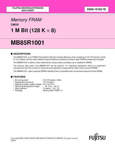 FUJITSU 并行接口存储芯片MB85R1001A 系列英文资料