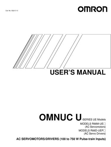 欧姆龙 Omnuc U-Series 伺服/电机 (脉冲输入）操作手册（英文）