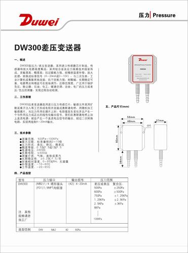 杜威仪表 DW300 差压变送器 产品简介