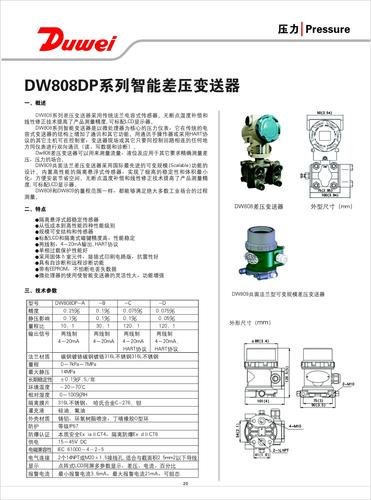 杜威仪表 DW808DP 智能差压变送器 手册