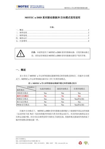 DBD系列MOTEC空心杯驱动器脉冲/方向模式使用说明