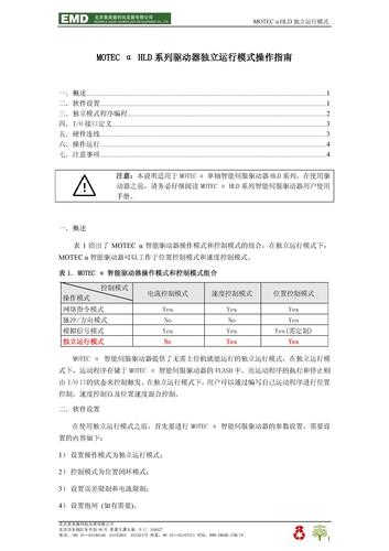 MOTEC-HLD系列大功率直流智能驱动器独立运行模式操作指南
