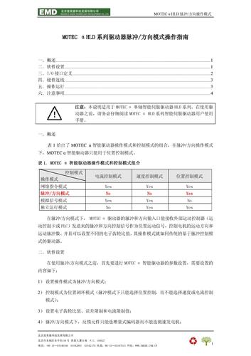 MOTEC-HLD系列大功率直流智能驱动器脉冲模式操作指南