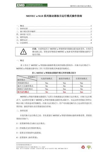MOTEC-SLD系列智能伺服驱动器独立运行模式操作指南
