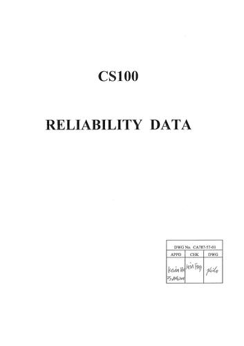 TDK-Lambda CS100系列 单体式电源 可靠性数据