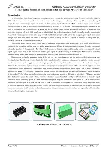 The Referential Solution on the Connection Scheme between PLC System and Sensor