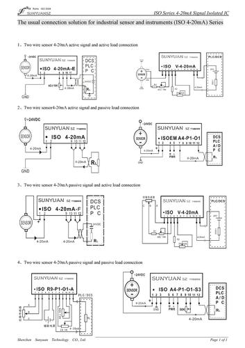 The usual connection solution for industrial sensor and instruments (ISO 4-20mA) Series