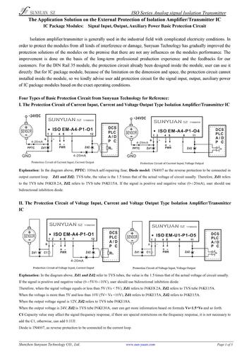 The Application Solution on the External Protection of Isolation Amplifier/Transmitter IC