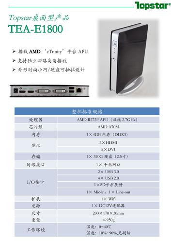 桌面型产品TEA-E1800新品速递