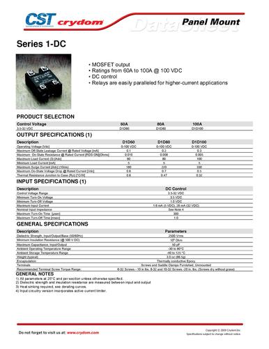 CST旗下品牌Crydom D1D系列 固态继电器