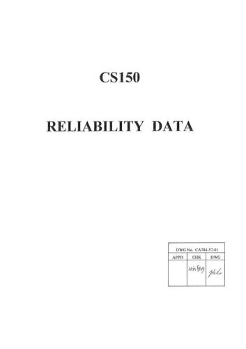 TDK-Lambda CS150系列 单体式电源 可靠性数据