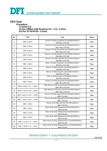 DFI友通 AR100-DR系列 CPU/内存支持列表