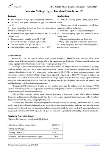 The Applicaiton of Two-wire Voltage to 4-20mA Signal Isolation Distributor IC