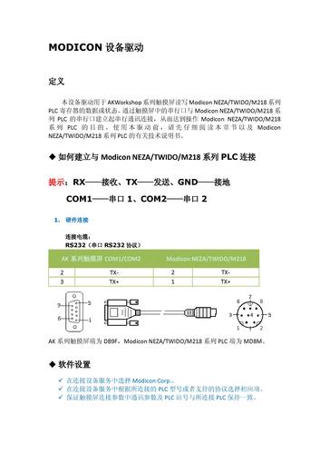 显控HMI与莫迪康PLC驱动  简介