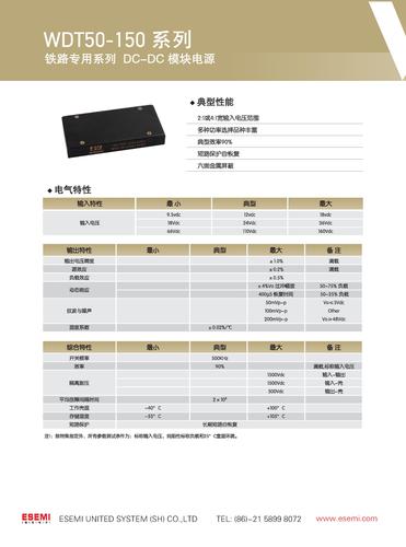 eSemiPower™推出WINGOT的WDT50-150系列产品样本