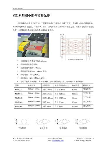 MYX系列细小部件检测光幕