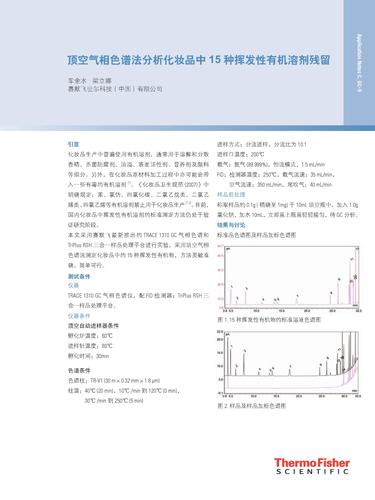 顶空气相色谱法分析化妆品中15 种挥发性有机溶剂残留