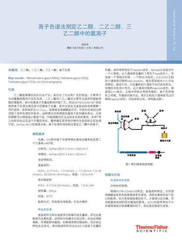 离子色谱法测定乙二醇、二乙二醇、三乙二醇中的氯离子