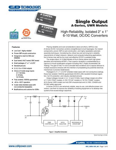 C&D西恩迪 UWR-5/2000-D12A 模块电源说明书