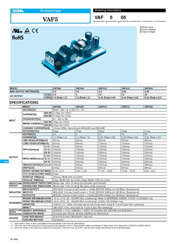 COSEL科索 VAF1005 模块电源说明书