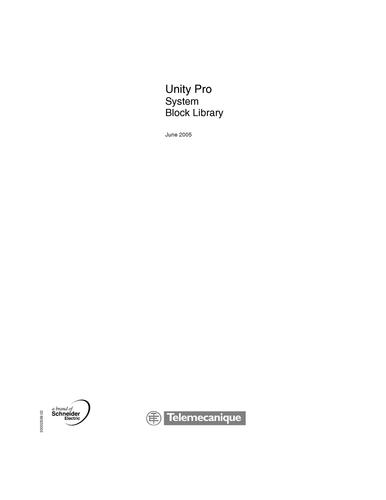 Telemecanique Unity Pro的系统功能块库的参考手册（英文）
