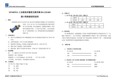 三旺 SW485WA（工业级高灵敏度无源光隔RS-232/485接口转换器）
