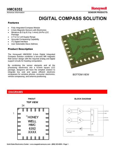 Honeywell HMC6352 数字罗盘用户手册