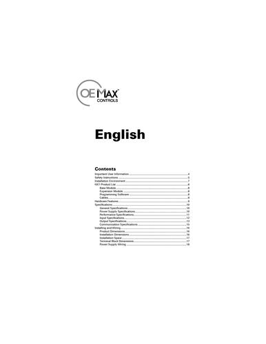OEMax NX7系列控制器产品手册（英文）