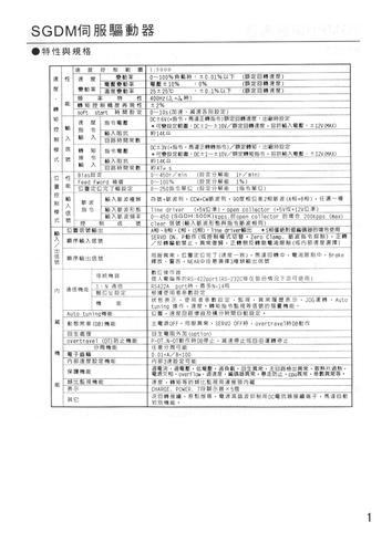 YASKAWA安川的SIGMA-2系列驱动器的详细参数