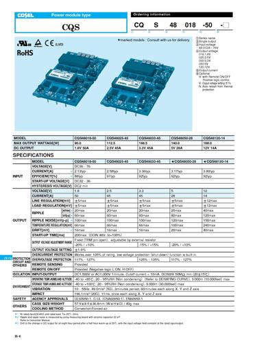 COSEL科索 CQS48050-28模块电源产品说明书