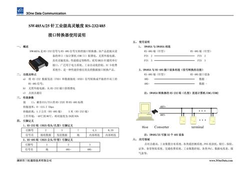 SW485A（DB-25针工业级高灵敏度RS-232/485转换器）说明