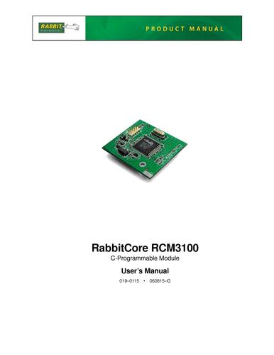 Rabbit RCM3100 RabbitCore 说明书