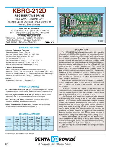 KBRG-212D超小型 四象限再生式驱动器 技术手册